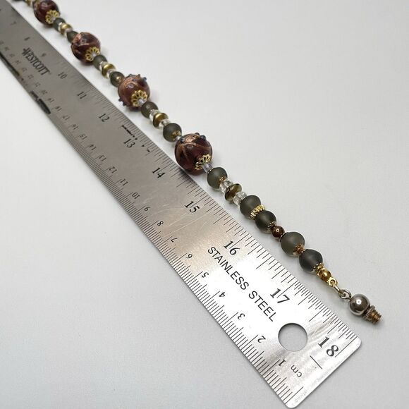 Artisan Handcrafted Vintage Venetian Murano Wedding Cake Glass Beaded Necklace - Picture 8 of 9